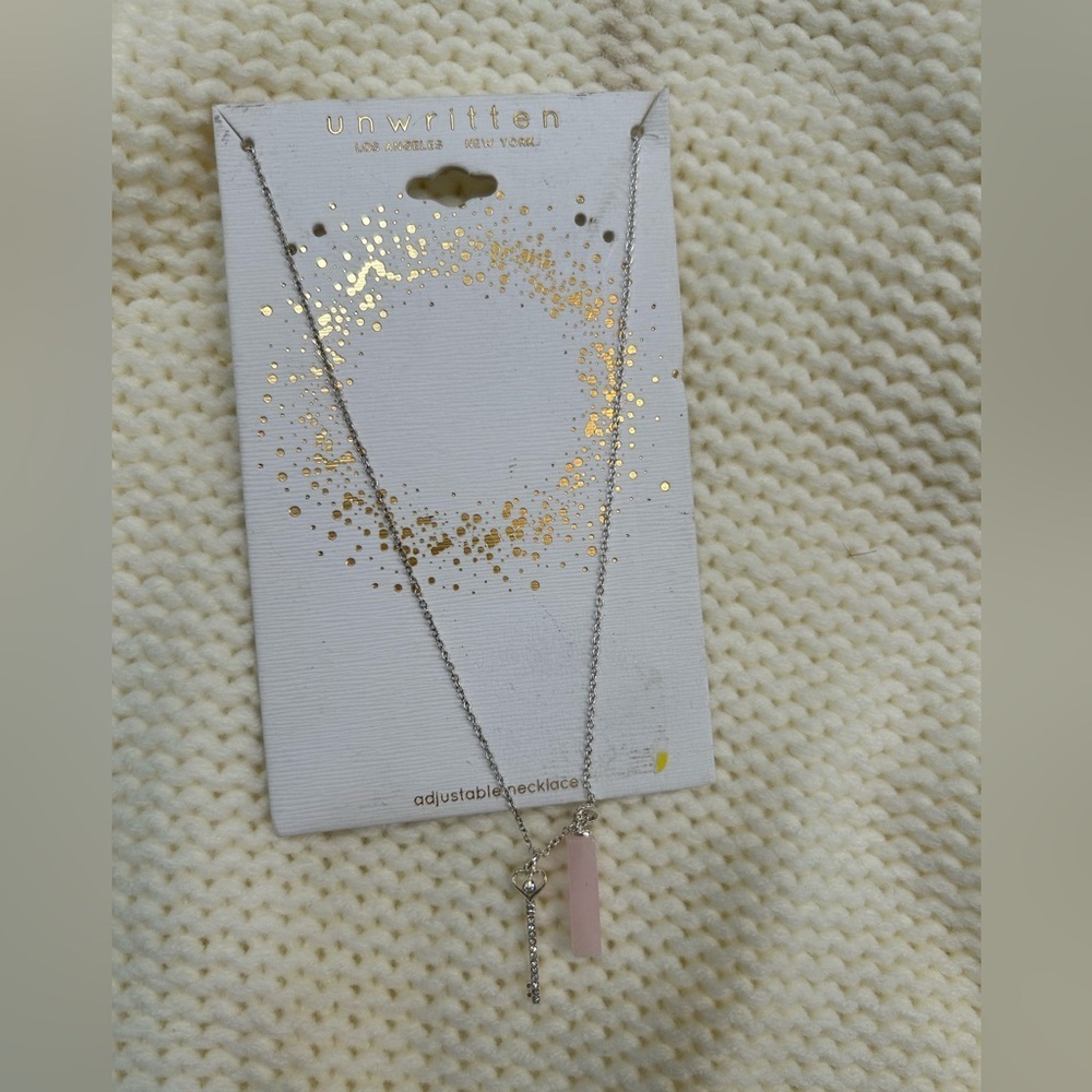 Unwritten fine Silver plated Necklace with Pink Pendant